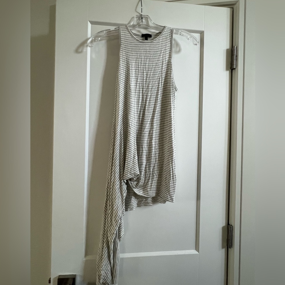 SEN asymmetric tank grey striped